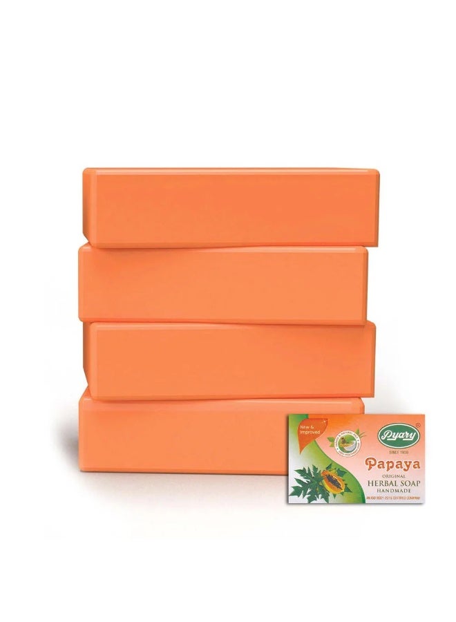 بياري حزمة من 4 صابون أعشاب البابايا الأصلي مصنوع يدويًا 4 × 75 جرام - Image 3